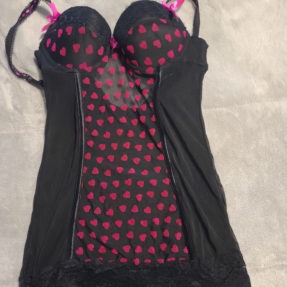 Black and Pink Heart Chemise
